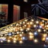 Kép 1/3 - Home KAF 300L 5M LED-es sziporkázó fényfüggöny, 5 m / 300 db sziporkázó melegfehér LED, fehér vezeték, hálózati adapter, kül- és beltéri kivitel