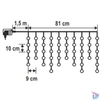 Kép 3/3 - Home KAF 50C LED/WW LED-es fényfüggöny, 0,81 m / 50 db melegfehér LED,  fehér vezeték, álló fényű, hálózati adapter, beltéri kivitel