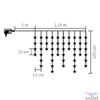 Kép 2/2 - Home KAF 50L/WW LED-es csillag fényfüggöny, 1,35 m / 50 db melegfehér LED csillag figurákban, átlátszó vezeték, hálózati adapter, beltéri kivitel