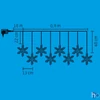 Kép 2/2 - Home KAF 8/F LED-es hókristály fényfüggöny, 0,9 m / 8 db melegfehér LED akril hókristályban, átlátszó vezeték, hálózati adapter, kül- és beltéri kivitel