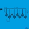Kép 2/2 - Home KAF 8/F LED-es hókristály fényfüggöny, 0,9 m / 8 db melegfehér LED akril hókristályban, átlátszó vezeték, hálózati adapter, kül- és beltéri kivitel