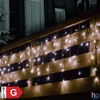 Kép 1/3 - Home KSF 50F/WH LED-es fényfüggöny, 3 m / 38 db hidegfehér és 12 db hidegfehér villogó LED, fekete vezeték, sorolható, kül- és beltéri kivitel