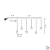Kép 3/3 - Home KAF 11/WH micro LED-es figurás fényfüggöny, 2 m / 186 db hidegfehér LED, harang / fenyő / csillag figurákkal, hálózati adapter, kül- és beltéri kivitel