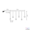 Kép 3/3 - Home KAF 11/WH micro LED-es figurás fényfüggöny, 2 m / 186 db hidegfehér LED, harang / fenyő / csillag figurákkal, hálózati adapter, kül- és beltéri kivitel