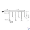 Kép 3/3 - Home KAF110WW fényfüggöny, kül- és beltéri kivitel, 2,7 méter, 110 db melegfehér microLED, Mikulás és hóember figurák
