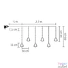 Kép 3/3 - Home KAF110WW fényfüggöny, kül- és beltéri kivitel, 2,7 méter, 110 db melegfehér microLED, Mikulás és hóember figurák
