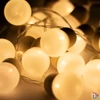 Kép 1/3 - Home MLC20B LED-es gömb fényfüzér, 20 melegfehér LED, elemes, ~3m hossz, átlátszó vezeték, fa + műanyag