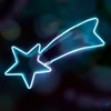 Kép 1/4 - Home NEON 1 hullócsillag figura, LED-es neon fény, két oldalú, fém váz, IP44, kültéri, beltéri, jégkék