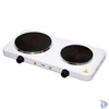 Kép 1/3 - Home HG R 02WH hordozható elektromos főzőlap, dupla, teljesítmény 1000 W + 1500 W, Ř15 cm + Ř18 cm főzőfelület, zománcozott készülékház, fehér