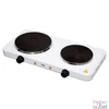Kép 1/3 - Home HG R 02WH hordozható elektromos főzőlap, dupla, teljesítmény 1000 W + 1500 W, Ř15 cm + Ř18 cm főzőfelület, zománcozott készülékház, fehér