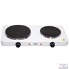 Kép 2/3 - Home HG R 02WH hordozható elektromos főzőlap, dupla, teljesítmény 1000 W + 1500 W, Ř15 cm + Ř18 cm főzőfelület, zománcozott készülékház, fehér