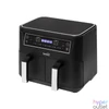 Kép 2/5 - Home HG AF 24 air fryer, forrólevegős fritőz, 2 X 3,8 literes, 6-féle üzemmód, 2460 W, MEAL funkció, DUAL funkció, fekete