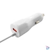 Kép 1/3 - CANYON CNE-CCA033W autós töltő, Lightning kábellel, 1db USB port, 12-24 V