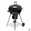 Kép 2/7 - Home GR03 fedeles gömbgrill, faszén, faszénbrikett, zománcozott acél tűztér és fedél, krómozott acél rostély, galvanizált acél széntartó, 76 cm rostélymagasság a talajtól