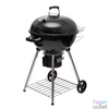 Kép 2/7 - Home GR03 fedeles gömbgrill, faszén, faszénbrikett, zománcozott acél tűztér és fedél, krómozott acél rostély, galvanizált acél széntartó, 76 cm rostélymagasság a talajtól