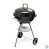 Kép 2/6 - Home GR02 fedeles gömbgrill, faszén, faszénbrikett, zománcozott acél tűztér, krómozott acél rostély, korrózióálló, rozsdamentes hamugyűjtő tálca