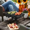 Kép 5/5 - Home GR01 hordozható asztali grill, faszén, faszénbrikett, nyitott vagy zárt fedél, 2 rostély, 2 széntartó rács, 22 cm rostélymagasság asztaltól