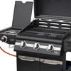Kép 4/5 - Home GRG01 gázgrill, 3 főégővel, 1 oldalégővel, 3,2 kW teljesítmény égőnként, nyomásszabályozó készlettel