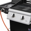 Kép 3/4 - Home GRG02 gázgrill, 2 főégővel, 1 oldalégővel, 3,2 kW égőnkénti teljesítmény, 440x400 mm sütőfelület, nyomásszabályozó készlettel
