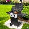 Kép 4/4 - Home GRG02 gázgrill, 2 főégővel, 1 oldalégővel, 3,2 kW égőnkénti teljesítmény, 440x400 mm sütőfelület, nyomásszabályozó készlettel