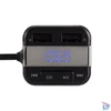 Kép 3/4 - SAL FMBT MIC autós kihangosító és töltő, beépített vezetékes mikrofon, feszültségmérő, Siri, Google Assistant, dupla USB gyorstöltő