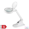 Kép 1/5 - Home NKLL 06 LED-es nagyítós asztali lámpa, 30 hidegfényű LED, 6500 K, 400 lm, 3 dioptria nagyítás, 12 dioptria másodlagos lencse