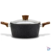 Kép 1/2 - Nava 10-144-120 Nature tapadásmentes lábas, kőbevonattal, hőálló fogantyú, üvegfedő, 20 cm