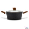 Kép 1/4 - Nava 10-144-121 Nature tapadásmentes lábas, kőbevonattal, hőálló fogantyú, üvegfedő, 24 cm