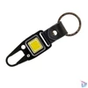 Kép 2/6 - True Utility Cliplite, TU918, kulcstartó karabiner, tölthető lámpa, 4 funkció, 47 lm COB LED, Li-ion, marhabőr szíj, rozsdamentes acélváz