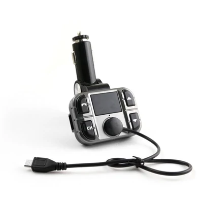 OMEGA FM transzmitter, kijelzővel, USB és Bluetooth