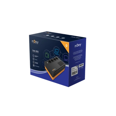 NJOY Szünetmentes  600VA - Soter 600 (4 Schuko kimenet, USB, AVR, line-interaktív, fekete)