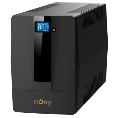 NJOY Szünetmentes 2000VA - Horus Plus 2000 (4 Schuko, line-interaktív, RJ45 védelem, USB, szoftver, LCD kijelző, fekete)