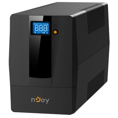 NJOY Szünetmentes  800VA - Horus Plus 800 (2 Schuko, line-interaktív, RJ11 védelem, USB, szoftver, LCD kijelző, fekete)