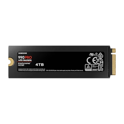 Samsung SSD 4TB - MZ-V9P4T0GW (990 PRO hűtőbordás, PCle 4.0x4, NVMe M.2, 4TB)