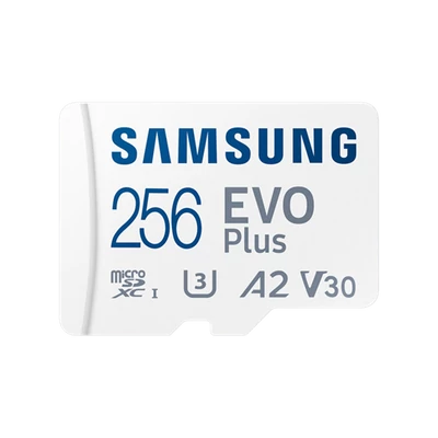 Samsung MicroSD kártya - 256GB MB-MC256SA/EU (EVO PLUS, microSDXC, UHS-I, R160, adapter, 256GB)