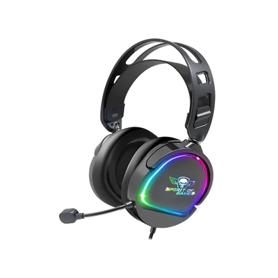 Spirit of Gamer Fejhallgató - PRO-H6 RGB Black (MultiPlatform, mikrofon, 3.5mm jack, hangerőszabályzó, 2m kábel, fekete)