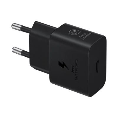 Samsung hálózati adapter kábellel, 25W, fekete