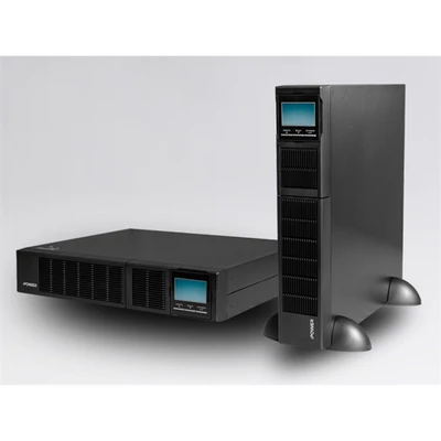 iPOWER UPS, 1000VA, 1000W, 8x IEC C13, SNMP/USB/RS-232, szünetmentes tápegység, LCD kijelző, AVR, online, Rack/Tower