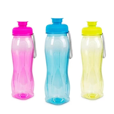 Sport kulacs, műanyag, átlátszó, 750 ml, 3 színben
