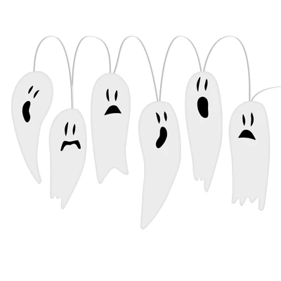 Halloween-i LED ablakdekor, gél, szellem, 85 cm