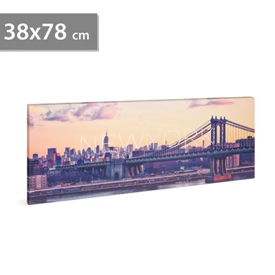 LED-es fali hangulatkép, "New York",  2 x AA, 38 x 78 cm