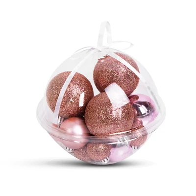 Karácsonyfadísz szett, gömbdísz, 3, 6 cm, 16 db / szett