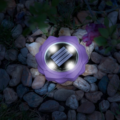 LED-es leszúrható szolár lámpa, lila, hidegfehér, 11,5 x 2,3 cm