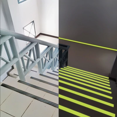 Ragasztószalag, csúszásmentes, 5 m x 25 mm, foszforeszkáló