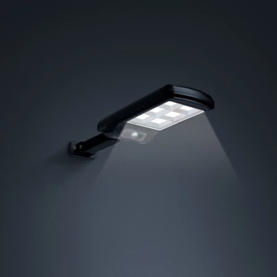 Mozgásérzékelős szolár reflektor, fali, 6 LED