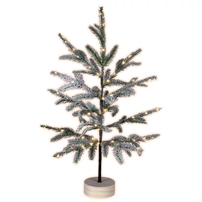 Karácsonyi dekoráció, LED-es asztaldísz, havas karácsonyfa, 60 cm (KMF 80)