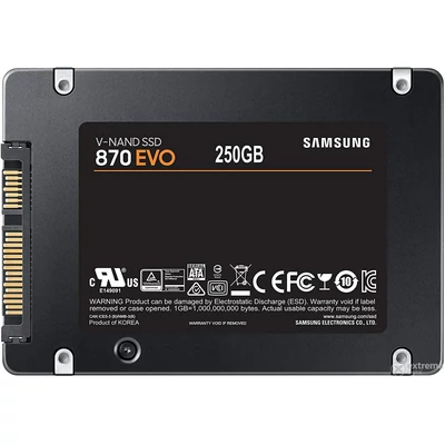250GB, 2.5", SATA3, 870 EVO SSD meghajtó (MZ-77E250B/EU)