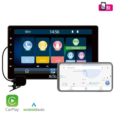 VB X1000 autós multimédia fejegység, 2 DIN Carplay, Android auto