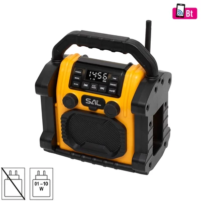 BTWORKPRO munka- és szabadidő hangszóró, multimédia lejátszó, Bluetooth, LED lámpa, power bank