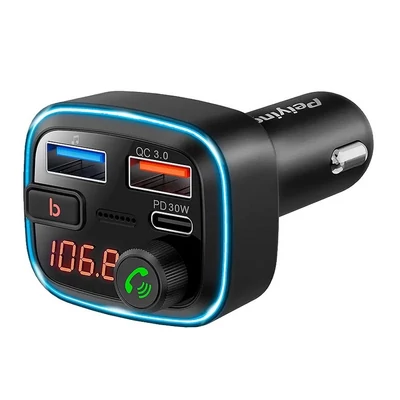 URZ0487 autós FM transzmitter és töltő 30W bluetooth 5.3